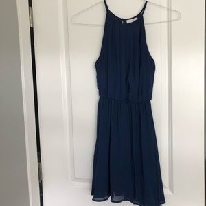 Lush | Flowy Navy Blue Midi Dress